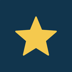 Obraz premium Vector illustration of a large, simple five-pointed yellow star, symbolizing rating, excellence, quality, success, and achievement.