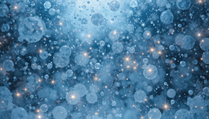 Fototapeta premium Beautiful frozen scene with polka dots of light shimmering in winter wonderland