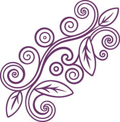 Graceful Decorative Flourish With Fine Swirling Patterns line art one line art