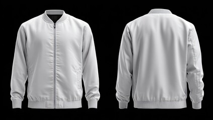 White bomber jacket front and back view