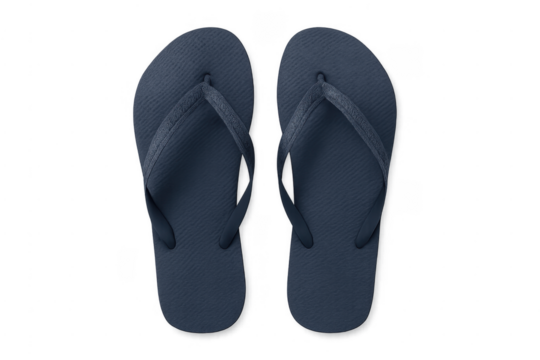 Blue rubber flip-flops for summer holidays