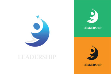 Leader vector logo symbol for Life coaching logo, consulting logo icon design graphic template.