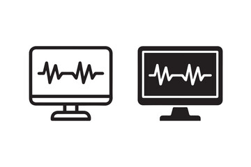 monitor cardiology signal icon for health telemetry and data analysis