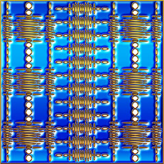  blue and gold plastic 3d background, texture pattern