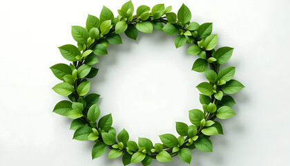 Elegant circular wreath made from fresh green leaves.