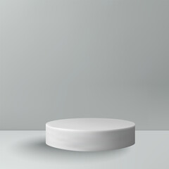 An elegant gray-blue empty podium for product demonstration on a gray background. Eps 10