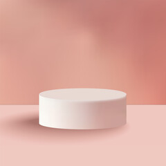 An elegant empty stand for objects in pastel-pink color. Eps 10