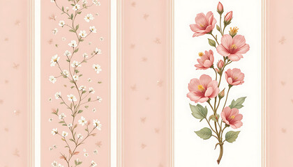 Elegant Pink and White Floral Pattern Wallpaper.