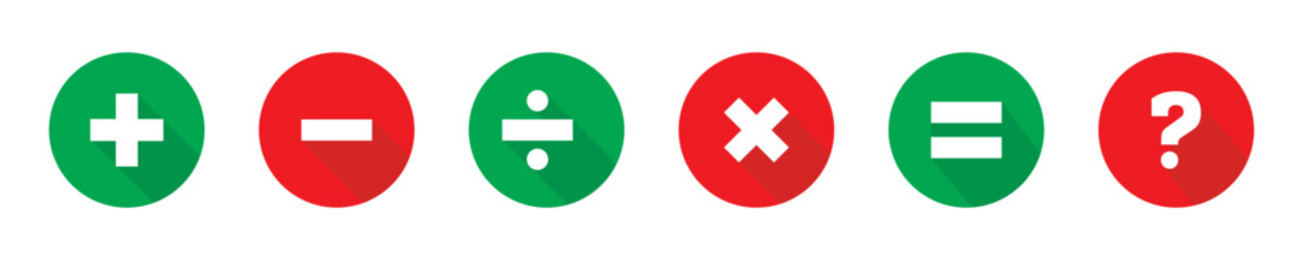 Fototapeta premium plus, minus, multiply, division, equal sign math symbol icon illustration