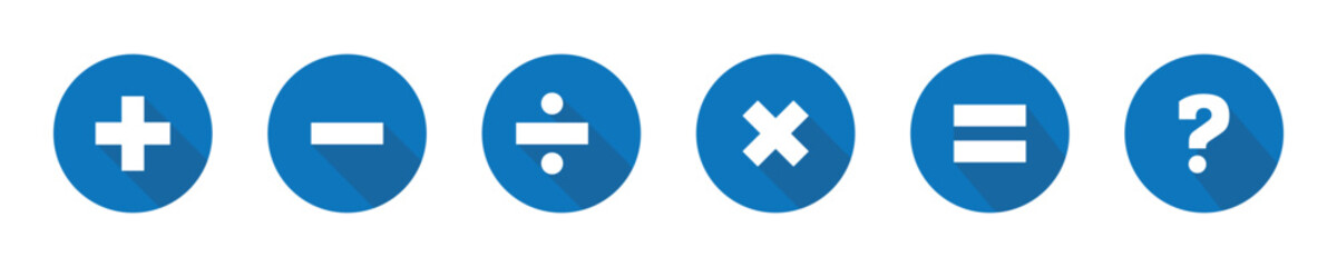 plus, minus, multiply, division, equal sign math symbol icon illustration