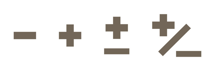 Set of math icons featuring colorful circles with arithmetic symbols. Addition, subtraction, multiplication, and division signs vector illustration.