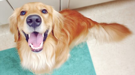 Happy Golden Retriever Enjoying Training During National Train Your Dog Month