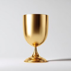 Shiny gold goblet on white ground