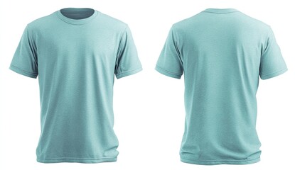 Turquoise tee front, back view