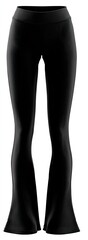 Black flared leggings on a white background