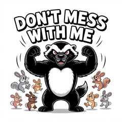 Funny Honey Badger T-Shirt Designs – Fearless, Meme, and Comedy Animal Vector Collection (No Background)