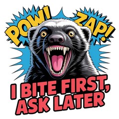 Funny Honey Badger T-Shirt Designs – Fearless, Meme, and Comedy Animal Vector Collection (No Background)