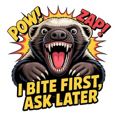 Funny Honey Badger T-Shirt Designs – Fearless, Meme, and Comedy Animal Vector Collection (No Background)