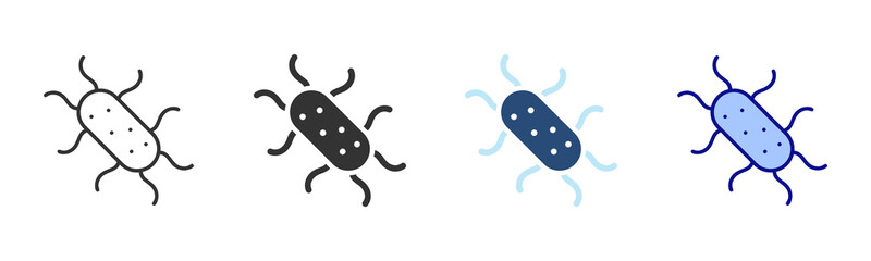 E Coli Icon Set. Designed In Multi Style