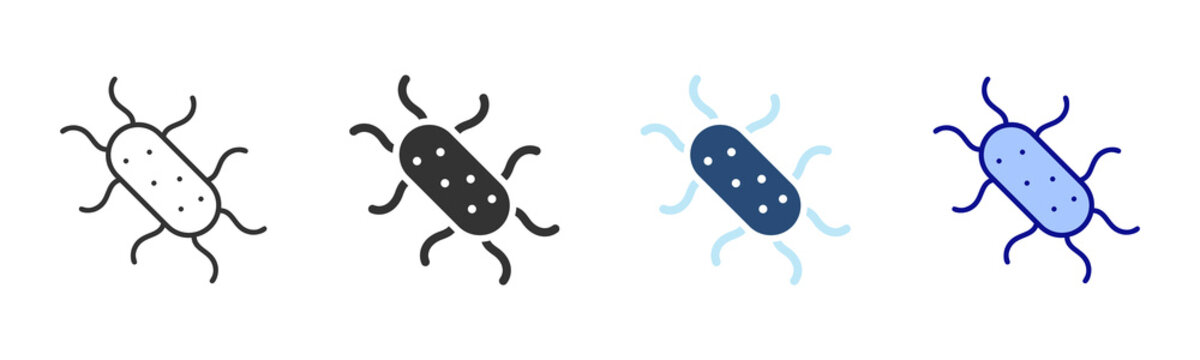 E Coli Icon Set. Designed In Multi Style