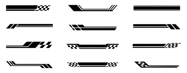 Black racing stripes. Modern race modification mark