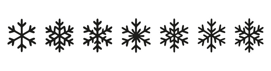 Snowflake set on isolated background.