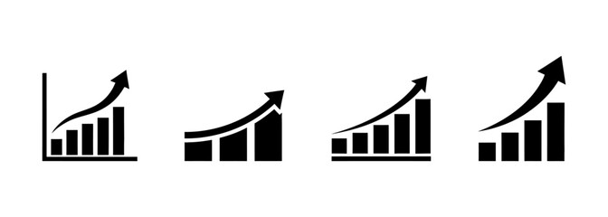 Growing bar graph icon