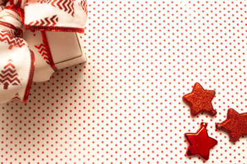Christmas gift box on a colorful background