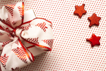 Christmas gift box on a colorful background