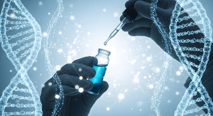 Conceptual illustration of DNA research and genetic engineering for health sciences