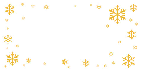 White background with yellow snowflake border design, evenly spaced around the edges. Ideal for festive greeting cards, winter invitations, seasonal frames, and holiday-themed layouts.