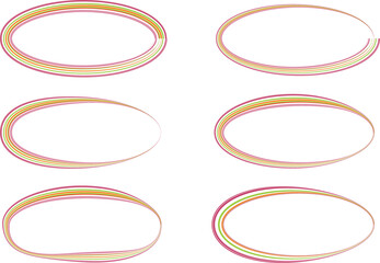 colorful stripes abstract designs creative ovals set