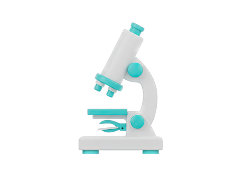 Clean White Laboratory Microscope With Teal Accents On A Transparent Background Scientific Research And Education Tool