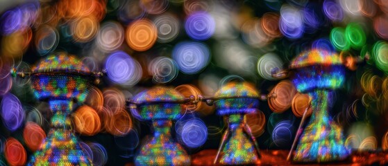 Fototapeta premium Vibrant lights elevate New Year citharas
