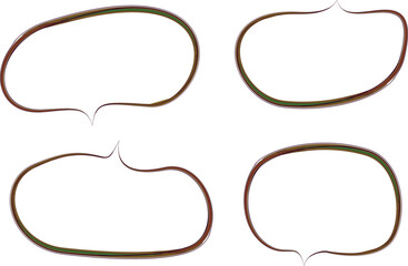 brown colorful thin outlines hand drawn speech bubbles
