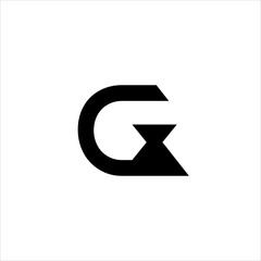 Abstract initial letter G logo design with triangle.