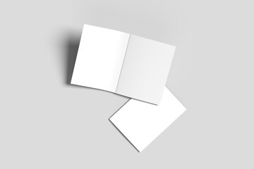 Elegant & Realistic catalog brochure mockup displayed on a white minimal background. Perfect for showcasing branding, print design, magazine layouts, or marketing presentations in a professional