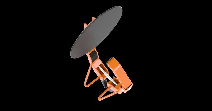 Wheel Clamp Lock, Anti Theft Parking Boot, Tire Lock rotation animation seamlessly loopable. 3D rendering isolated on transparent background