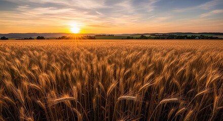 Golden Wheat Field Sunset