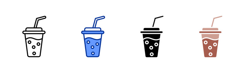 Beverage Cup icon sheet multiple style collection