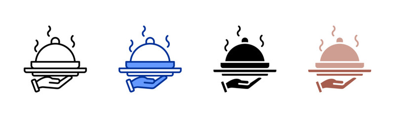 Catering Service icon sheet multiple style collection