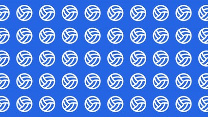 Repeating white volleyballs on blue ideal for sports team projects or summer event invitations and activities printables.