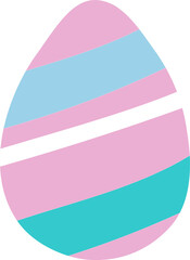 Pastel Easter Egg Vector with Colorful Horizontal Stripes