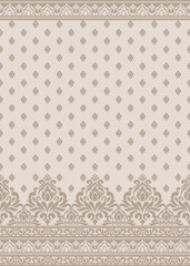 traditional damask vector pattern with seamless damask vector design and elegant damask vector border for textile or wallpaper