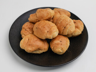 Mini croissant bread on a plate