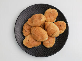 Mini croissant bread on a plate