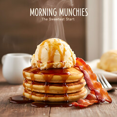 Decadent Chocolate and Salted Caramel Ice Cream by Fireplace in Cozy Night Setting