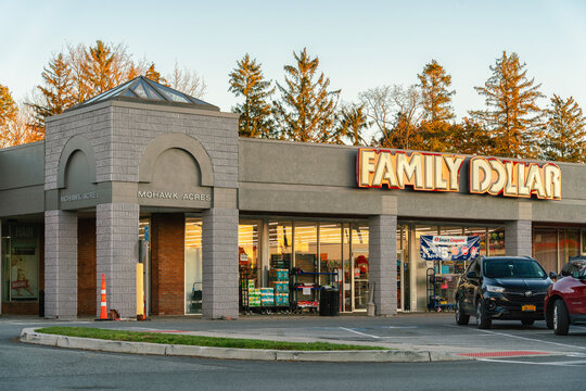 Rome, NY - Oct 29, 2025: Family Dollar store at 1750 Black River Blvd N in Rome, NY, located in Mohawk Acres Shopping Center, offering discount groceries, household goods, and everyday essentials