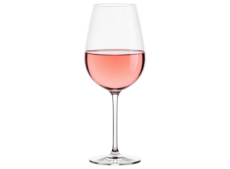 Elegant glass filled with refreshing rose wine, ready for a sophisticated toast.