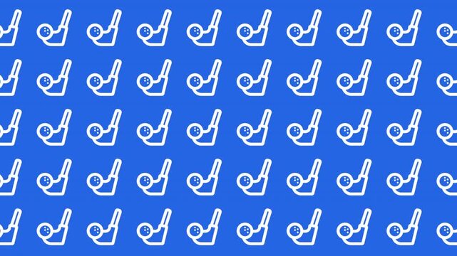 Blue background with white golf ball icons ideal for golf event promotions, sportsrelated designs, golf courses, and sporting goods advertising.